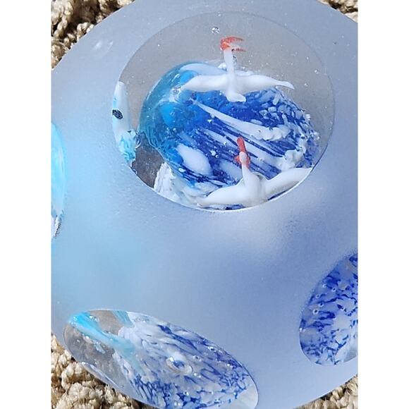 Art Glass Aquarium Paperweight Bird Fish Coral Reef Home Office Decor Underwater - Picture 8 of 16